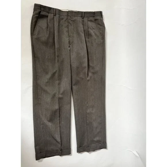 open lace back dress Haggar Premium Comfort Dress Pants, Pleated Front in Dark Chocolate